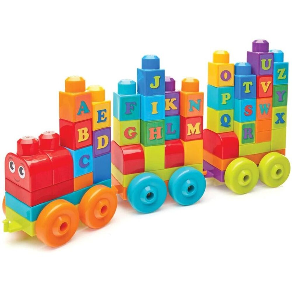 MEGA BLOKS First Builders ABC Learning Train, 60 Piece Toddler Building Toy Set